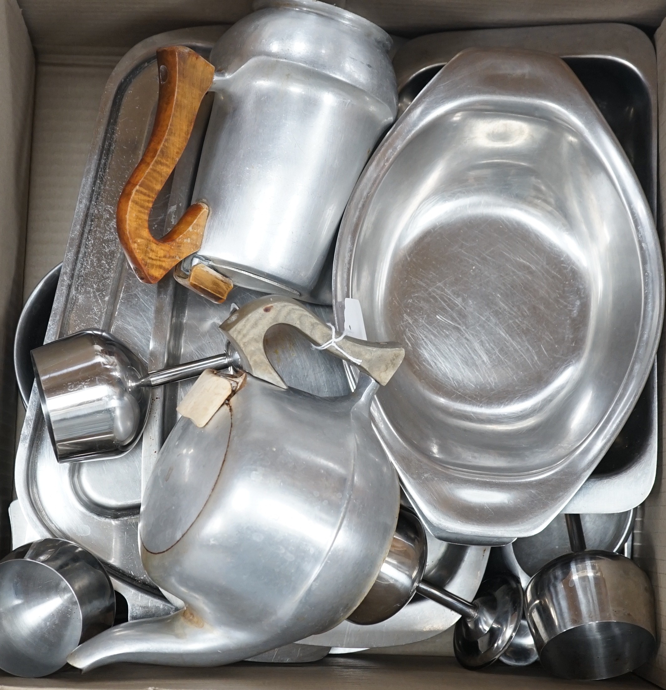 Various 1960's stainless steel wares including Danish and Piqcot ware